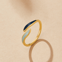 Blue Ocean Waves Wrap Ring