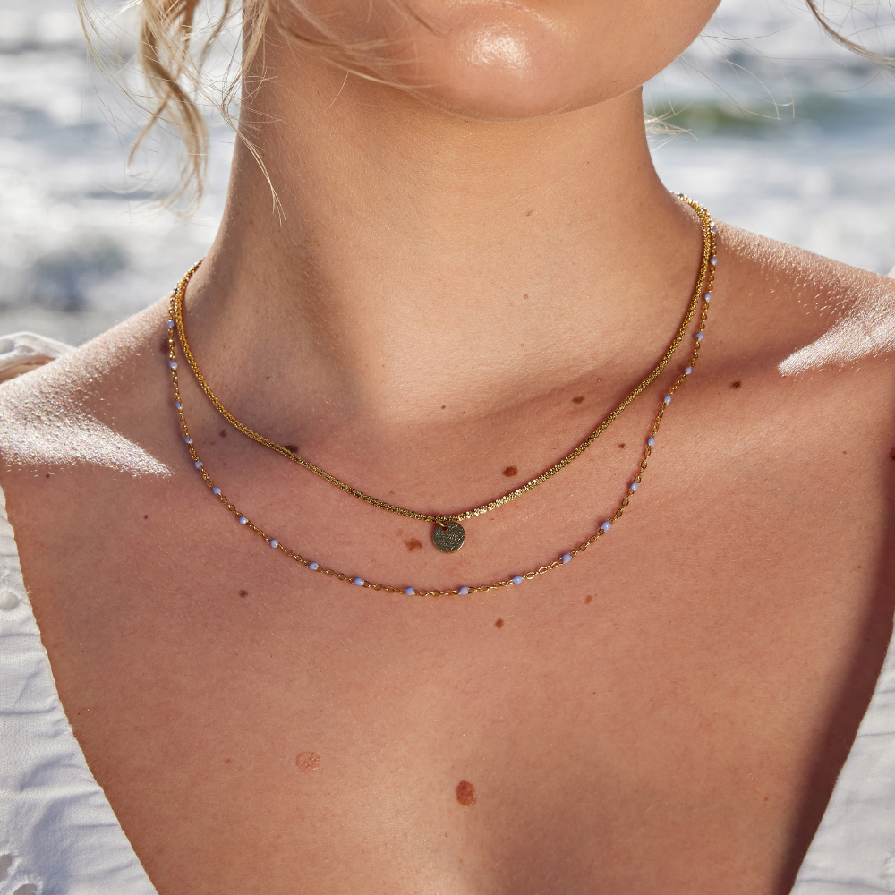 Lia Layered Gold Coin Bead Necklace