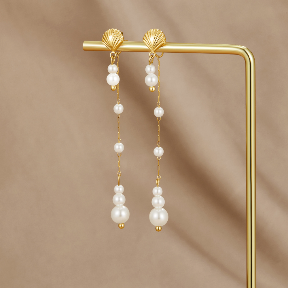 Neesa Pearl Tassel Earrings