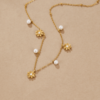 Autumn Flower & Pearl Necklace - Beautiful Earth Boutique