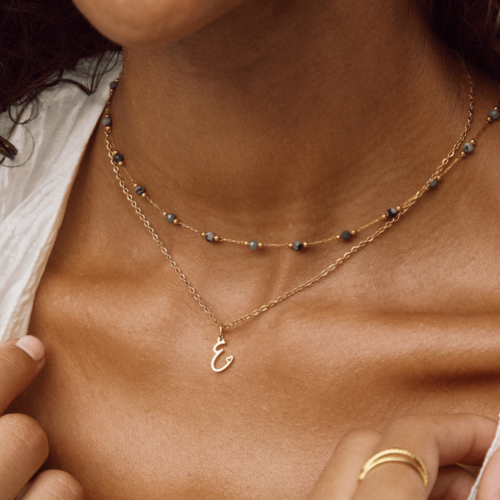 Gold Letter Heart Necklace - Beautiful Earth Boutique