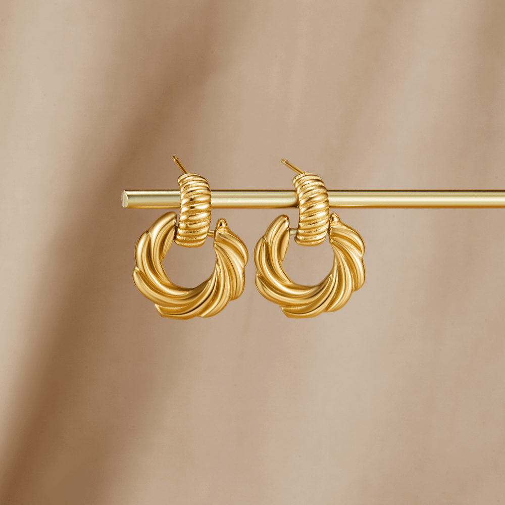 Leah 18K Twisted Hoop Earrings - Beautiful Earth Boutique
