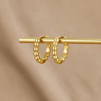 Leona Gold Bead Hoop Earrings - Beautiful Earth Boutique