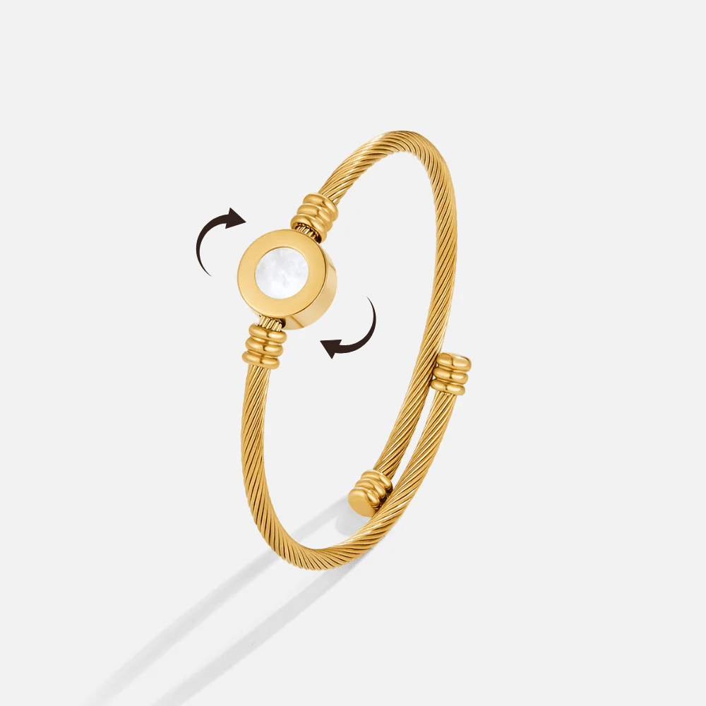 Melinda Gold Rotatable Bangle - Beautiful Earth Boutique