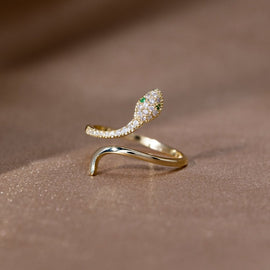 14K Gold Crystal Snake Rings - Beautiful Earth Boutique