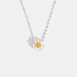 925 Sterling Silver Daisy Flower Necklace - Beautiful Earth Boutique