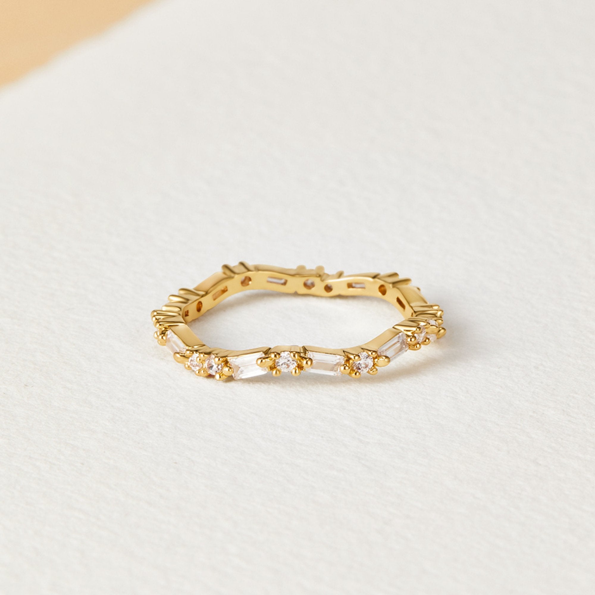 Amara Golden Baguette Crystal Ring – Beautiful Earth Boutique