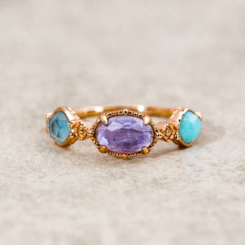 Aurelia Natural Agate Ring - Beautiful Earth Boutique
