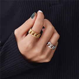 Classic 925 Sterling Silver Chain Ring - Beautiful Earth Boutique