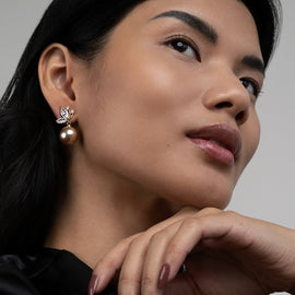 Crystal Butterfly & Pearl Earrings - Beautiful Earth Boutique