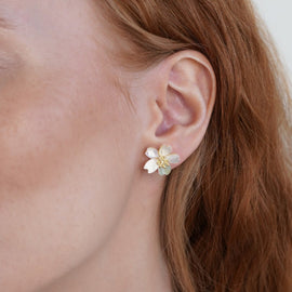 Dahlia Shell Flower Earrings - Beautiful Earth Boutique