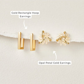 Opal Petal Gold Earrings - Beautiful Earth Boutique