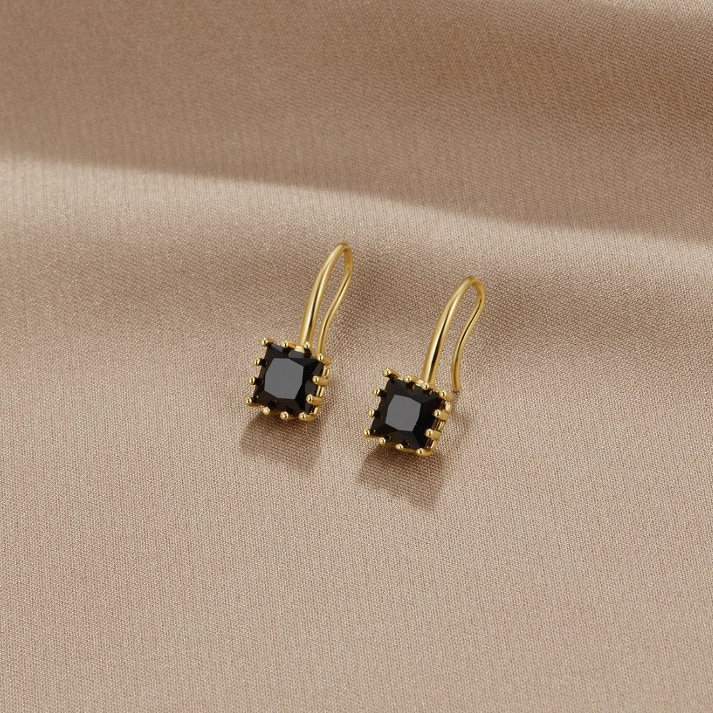 Piper Black Crystal Drop Earrings
