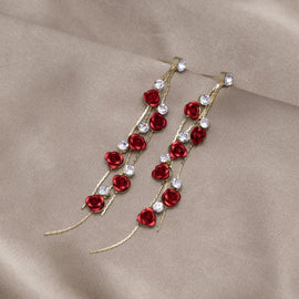 Rose Flower Drop Earrings - Beautiful Earth Boutique