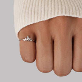 Silver Athena Crystal Crown Ring - Beautiful Earth Boutique