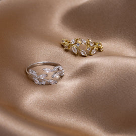 Silver Crystal Vine Ring - Beautiful Earth Boutique