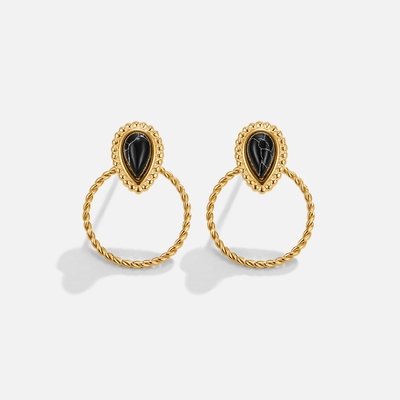 Tori Black Stone Earrings