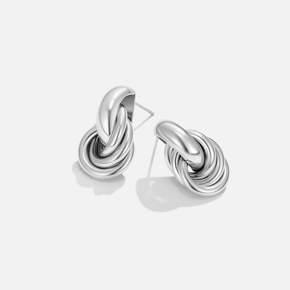 Sofia Twisted Silver Hoop Earrings