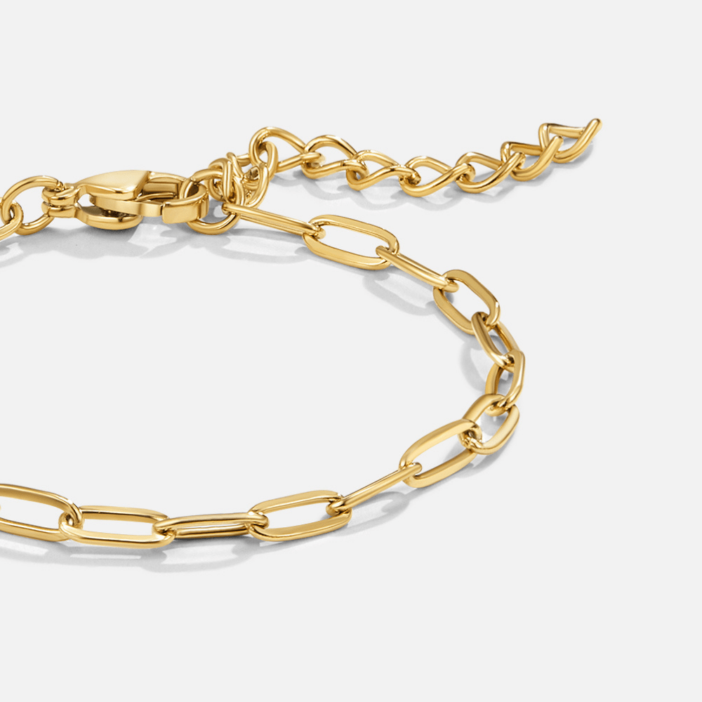 18K Gold Paperclip Charm Bracelet - Beautiful Earth Boutique