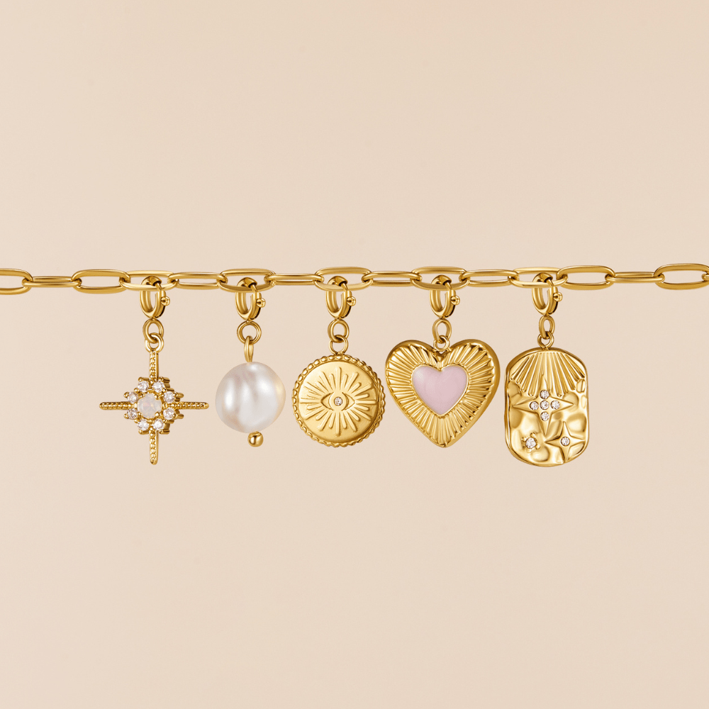 18K Gold Paperclip Charm Bracelet - Beautiful Earth Boutique