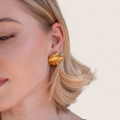 18K Gold Shell Earrings - Beautiful Earth Boutique