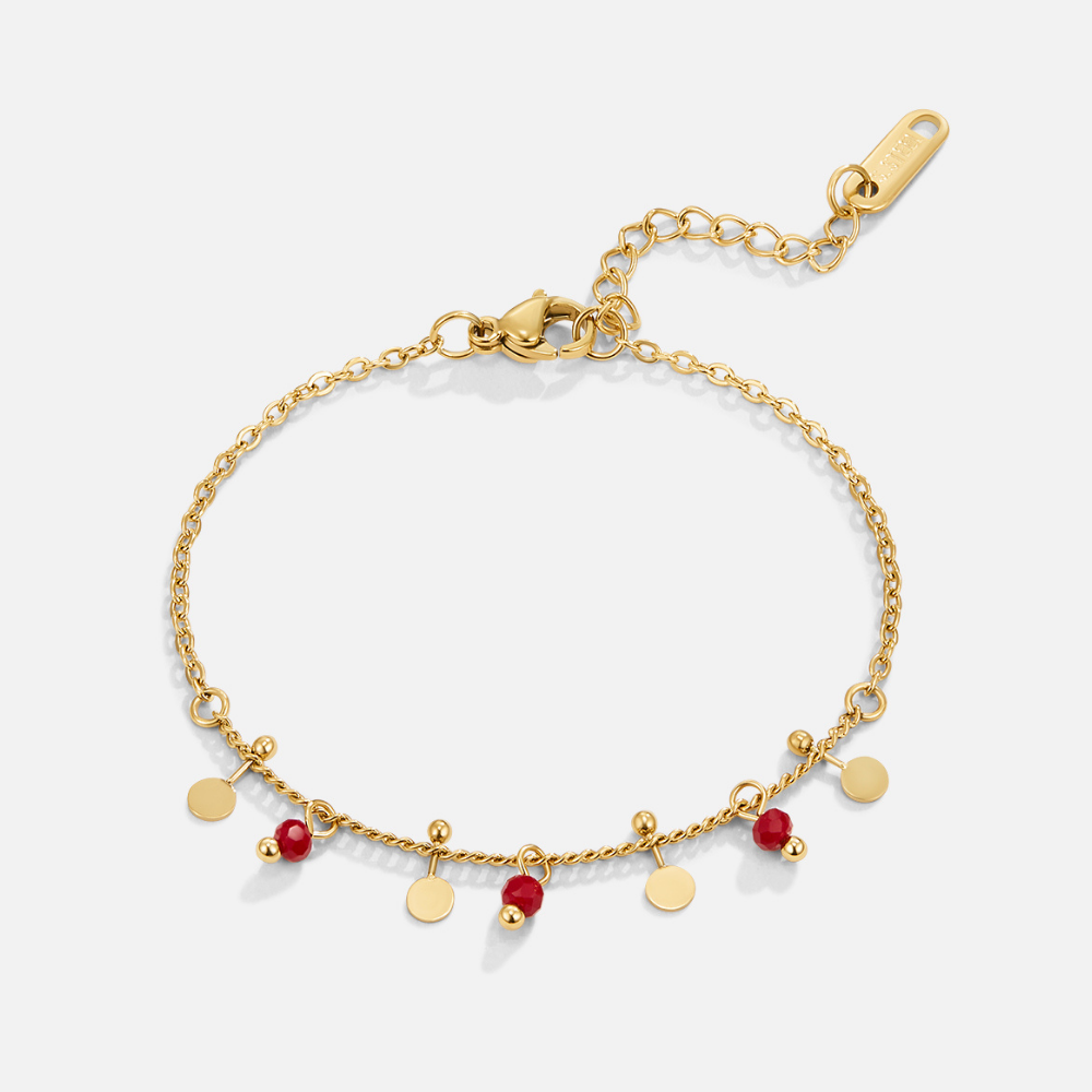 Ruby Red Bead Bracelet