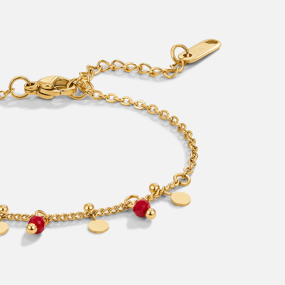 Ruby Red Bead Bracelet