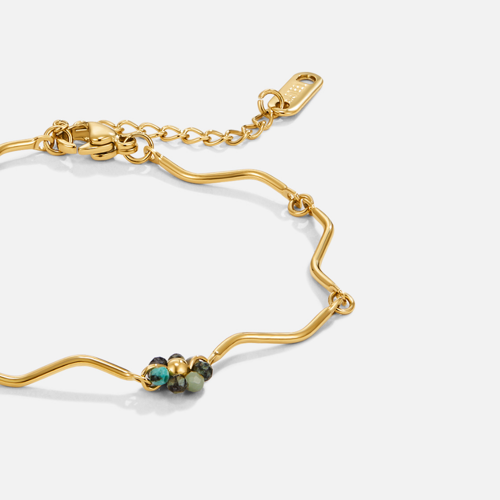 Forest Flower Stone Gold Bracelet