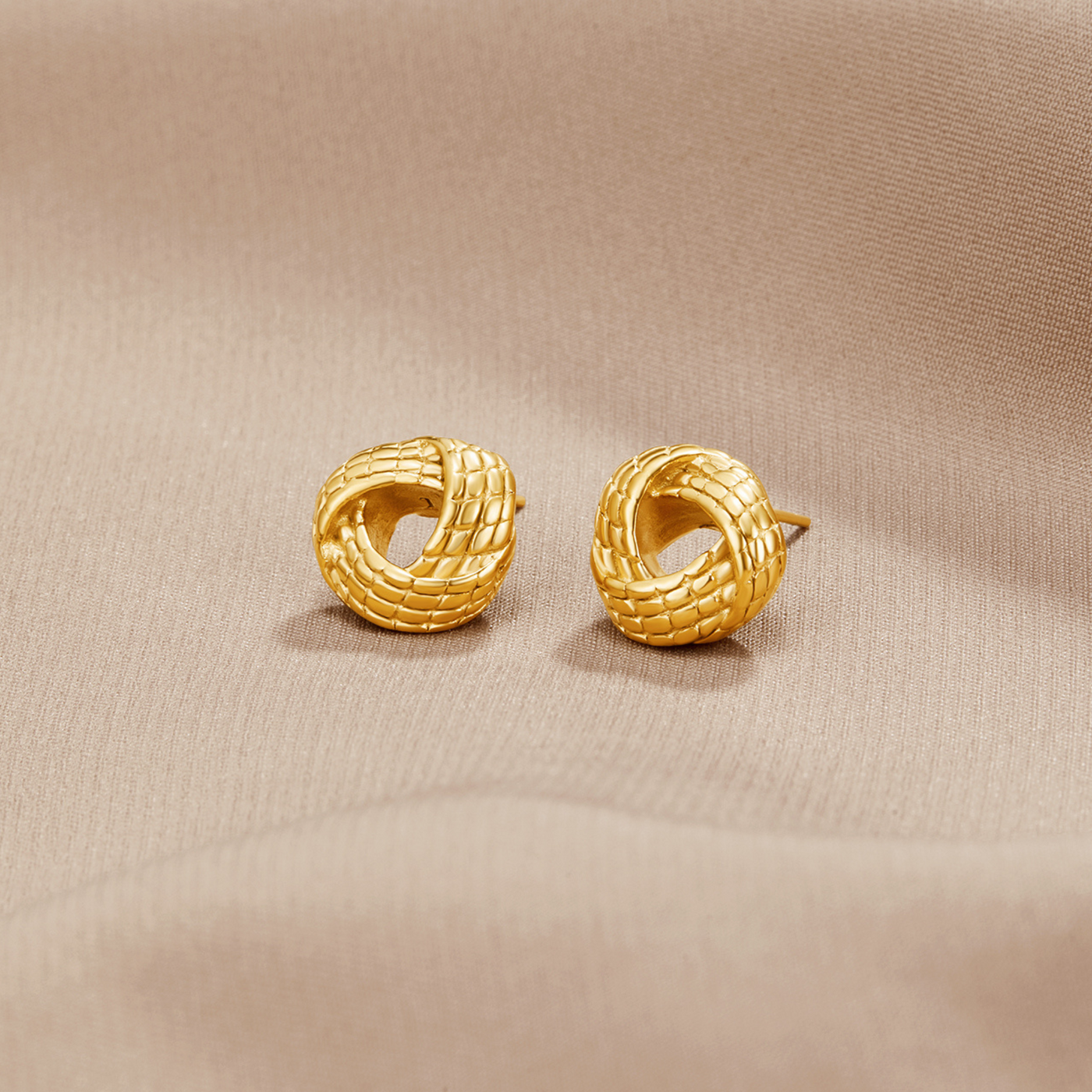 Knotted Twist Gold Earrings