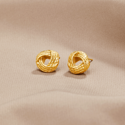 Knotted Twist Gold Earrings