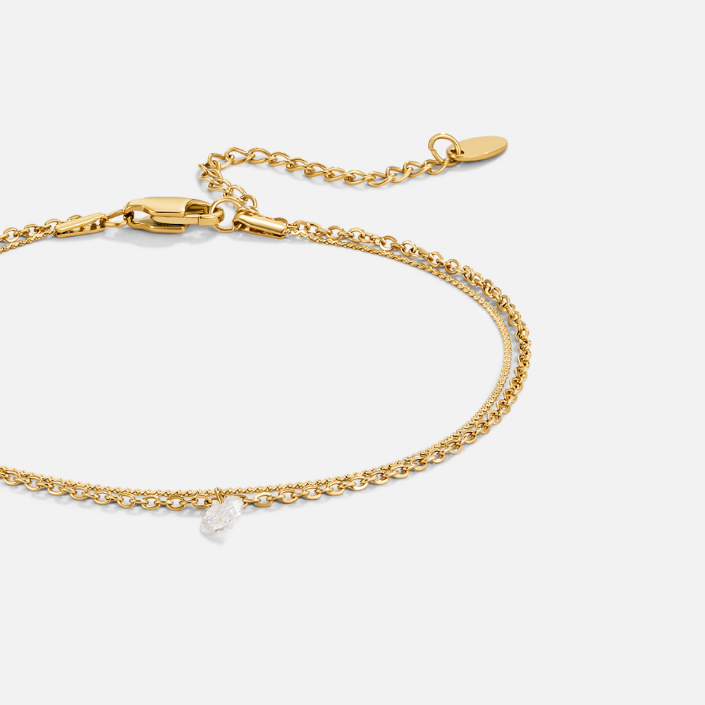 Layered Dainty Pearl Anklet