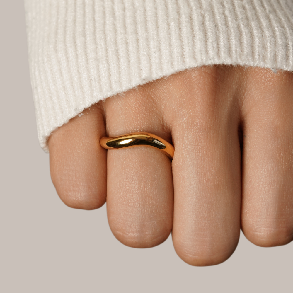 Mina Gold Wave Ring - Beautiful Earth Boutique