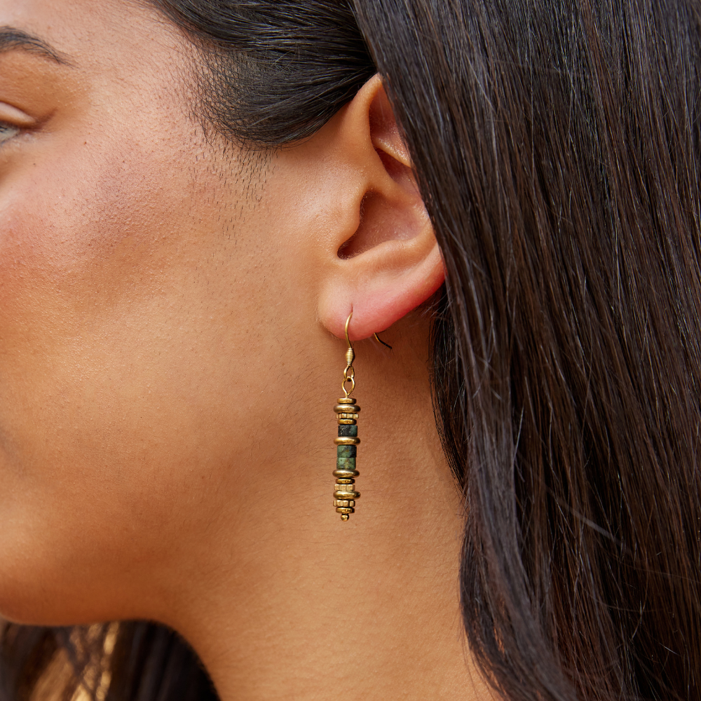 Turquoise Stone Drop Earrings