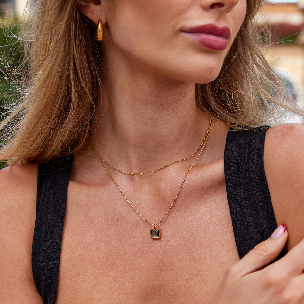 Riva Midnight Black Pendant Necklace