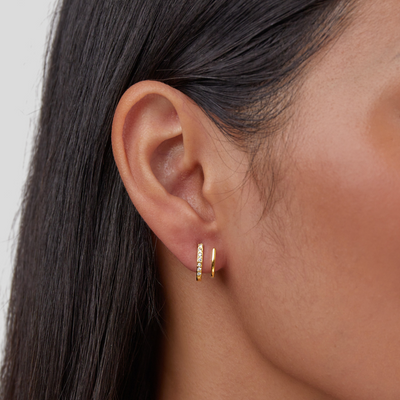 18K Gold & Crystal Claw Earrings