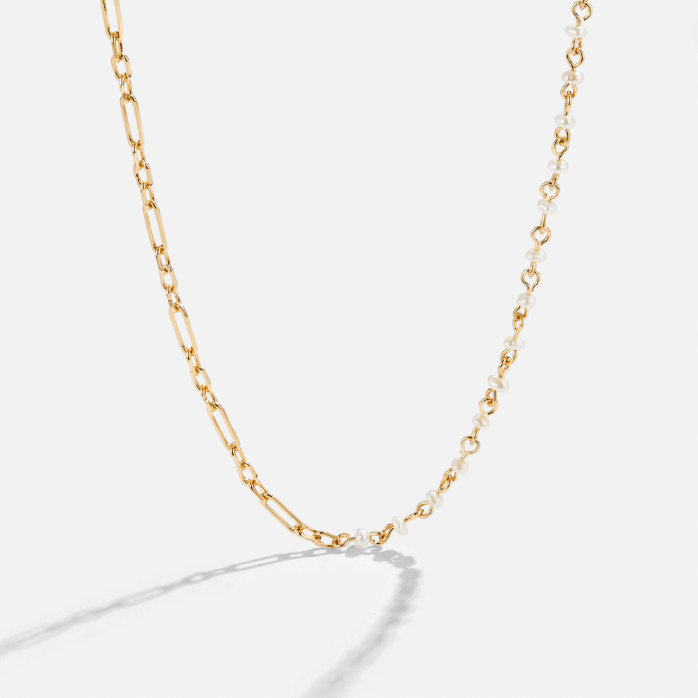 Solana Gold Chain & Pearl Necklace