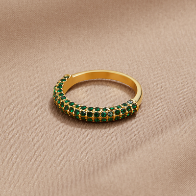 Emerald Crystal & Gold Ring