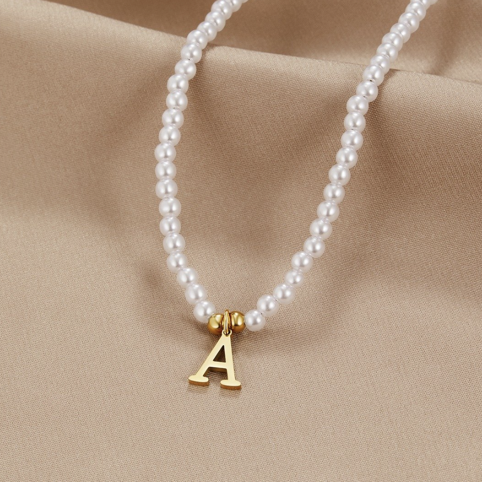 Letter Pearl Necklace