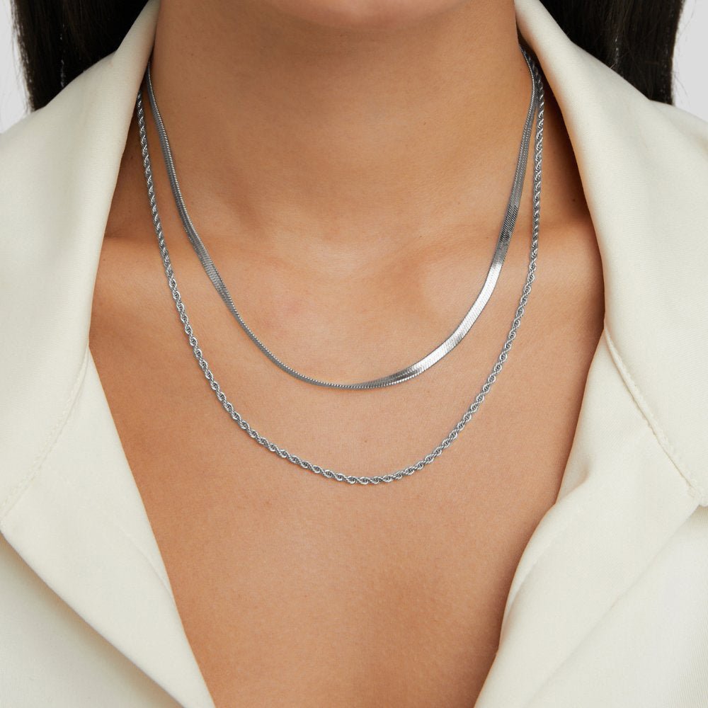 Alexandra Silver Layered Necklace - Beautiful Earth Boutique