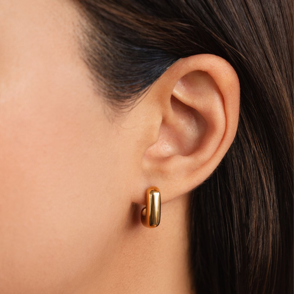 Alice Square Hoop Gold Earrings - Beautiful Earth Boutique