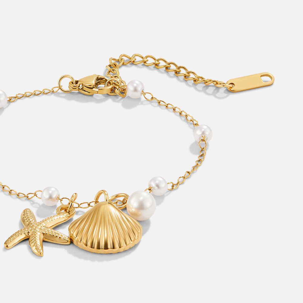 Aria Shell Charm Bracelet - Beautiful Earth Boutique