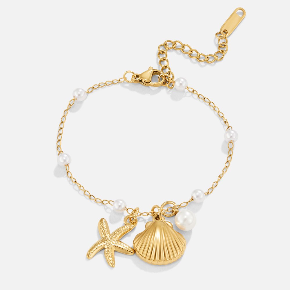 Aria Shell Charm Bracelet - Beautiful Earth Boutique