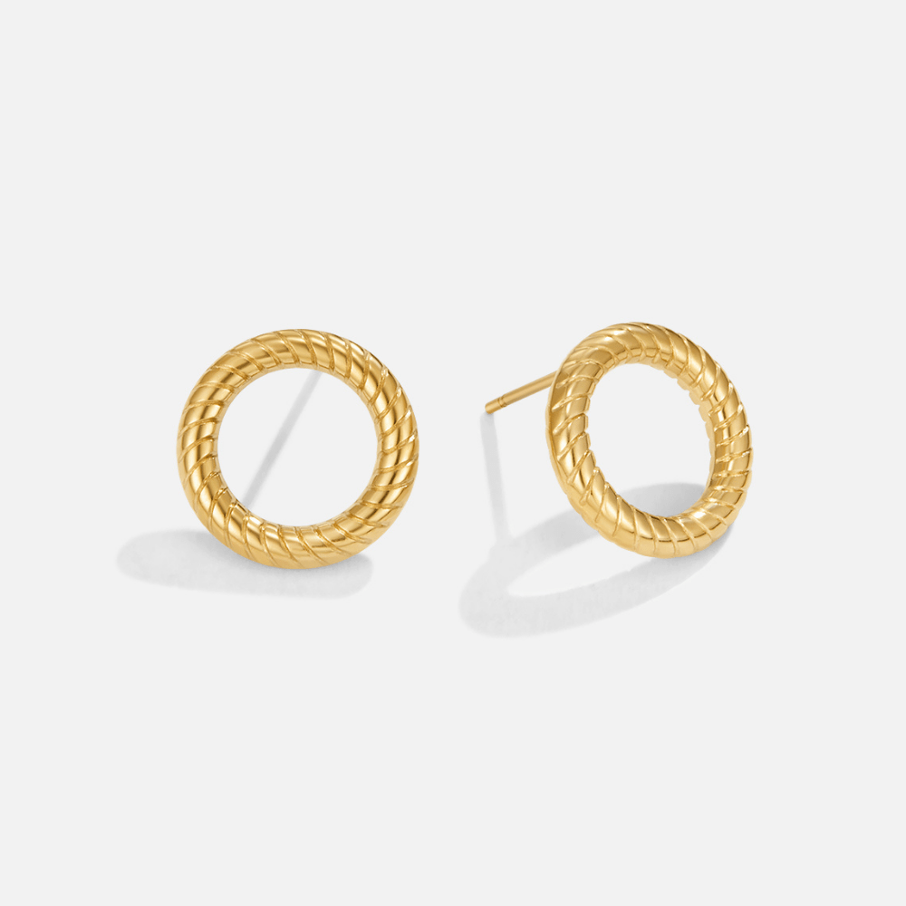 Avery Gold Round Earrings - Beautiful Earth Boutique