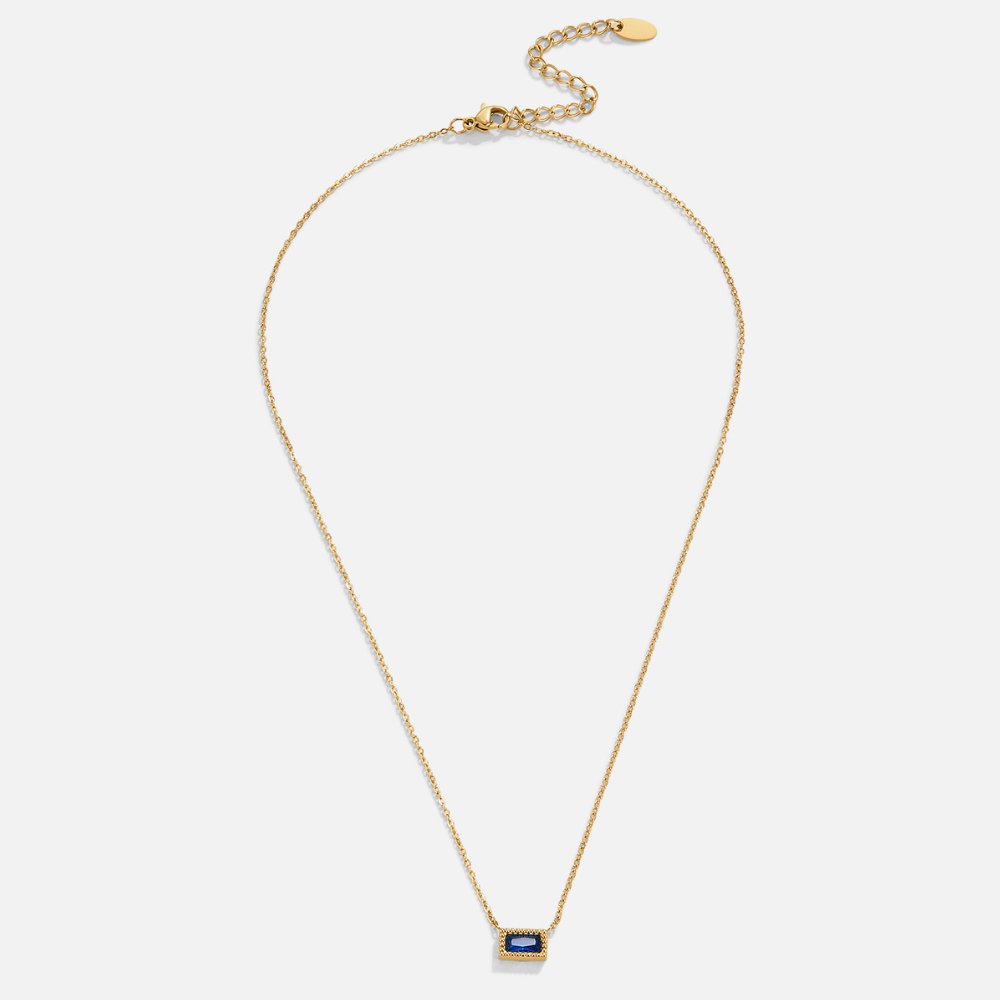 Baguette Birthstone Necklace - Beautiful Earth Boutique