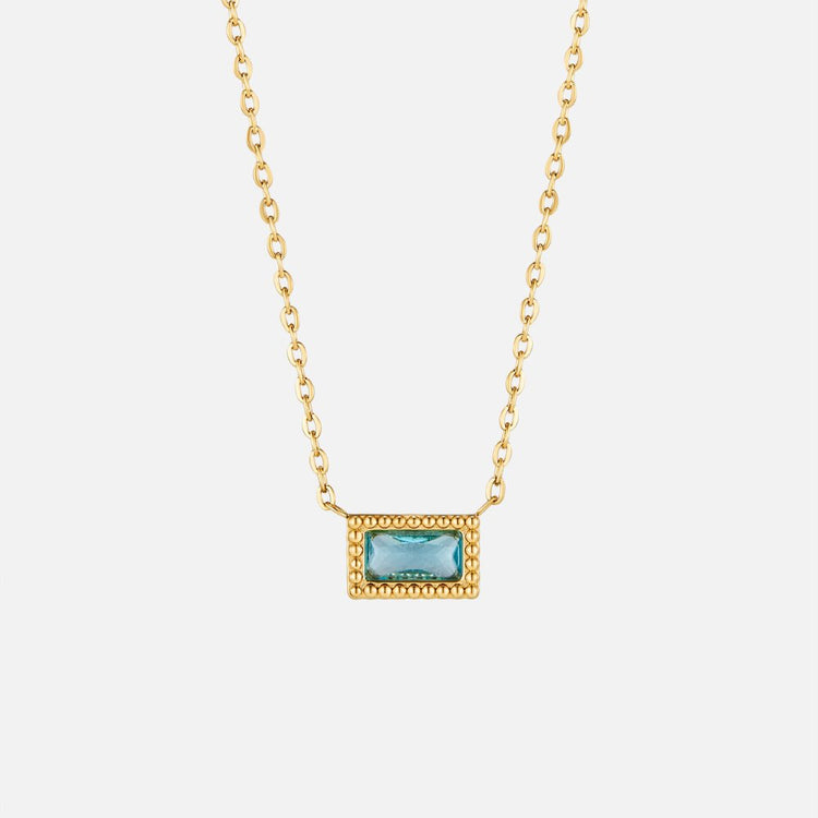 Baguette Birthstone Necklace - Beautiful Earth Boutique