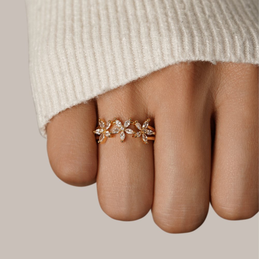 Blooming Crystal Flower Ring - Beautiful Earth Boutique