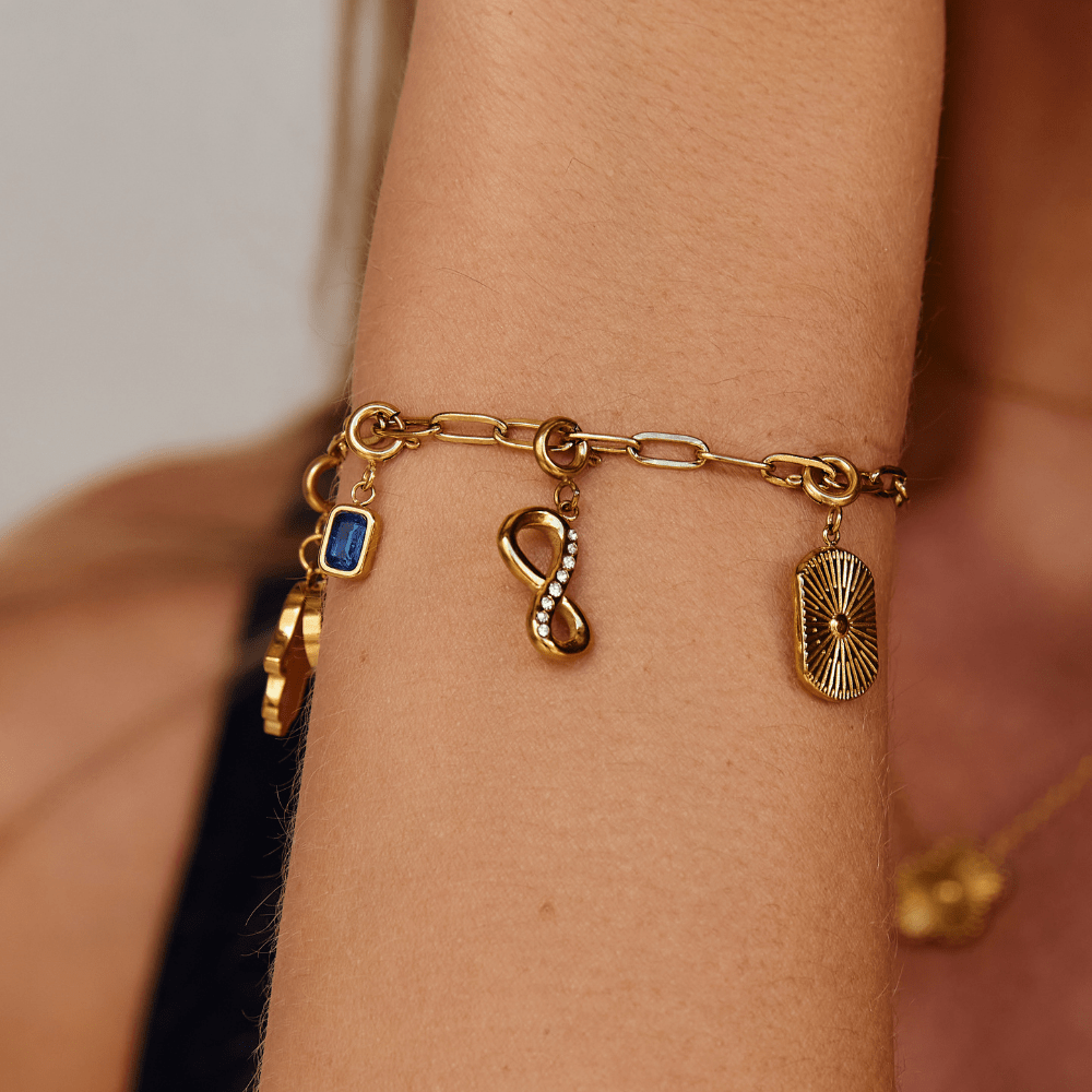 Crystal & Gold Infinity Charm - Beautiful Earth Boutique