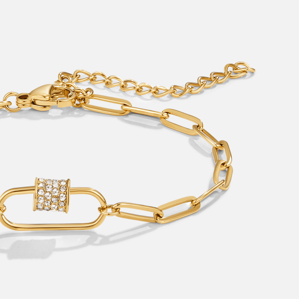 Crystal Paperclip Charm Bracelet - Beautiful Earth Boutique