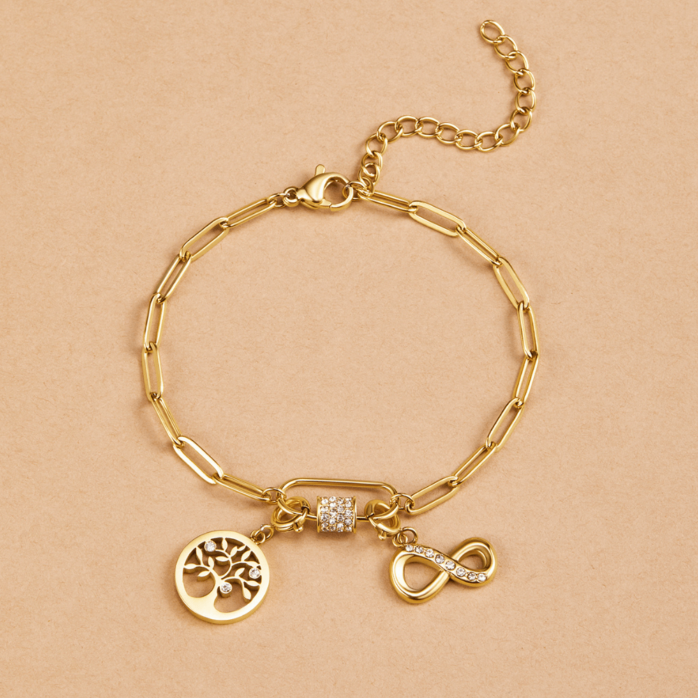 Crystal Paperclip Charm Bracelet - Beautiful Earth Boutique