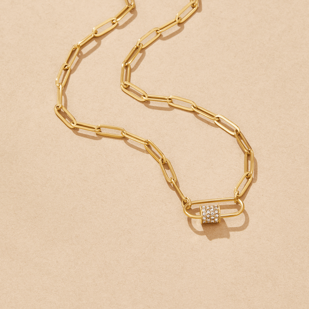 Crystal Paperclip Charm Necklace - Beautiful Earth Boutique
